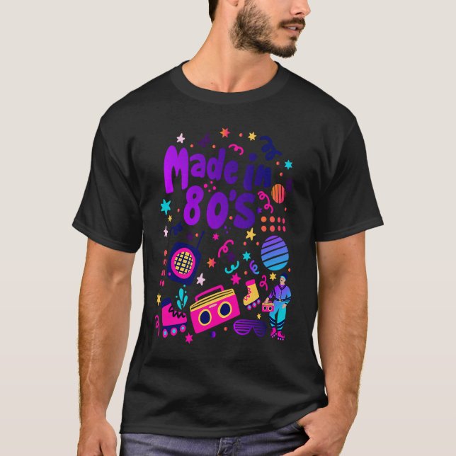 Made in 80er Cool Back to 80er Outfit Illustration T-Shirt (Vorderseite)