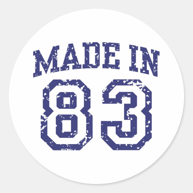 Made in 83 runder aufkleber (Vorderseite)