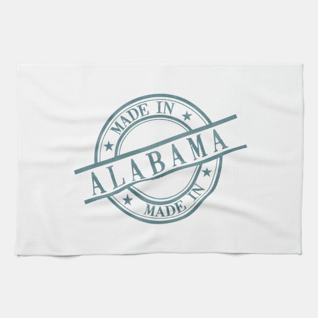 Made in Alabama Briefmarke Logo Green Kitchen Hand Geschirrtuch (Horizontal)