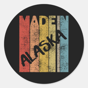 Made in Alaska Staat Geboren in USA Runder Aufkleber