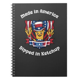 Made in America Dipped in Ketchup Funny Patriot Notizblock