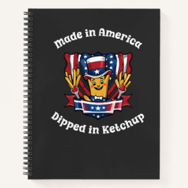 Made in America Dipped in Ketchup Funny Patriot Notizbuch