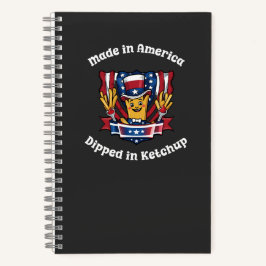 Made in America Dipped in Ketchup Funny Patriot Notizbuch