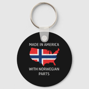 Made In America mit norwegischen Teilen - Norwegen Schlüsselanhänger