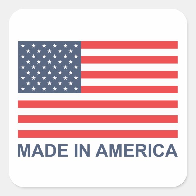 Made in America Quadratischer Aufkleber (Vorderseite)