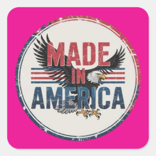 Made in America Quadratischer Aufkleber