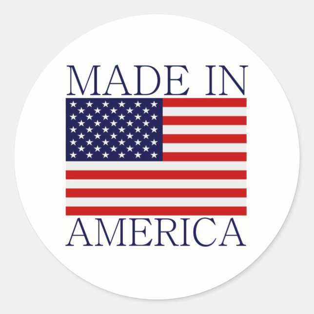 Made in America Runder Aufkleber (Vorderseite)