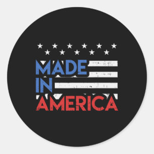 Made in America stolz Niedlich Geboren in USA 4. J Runder Aufkleber