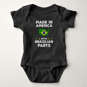 Made in America with Brazilian Parts Funny Brazil Baby Strampler