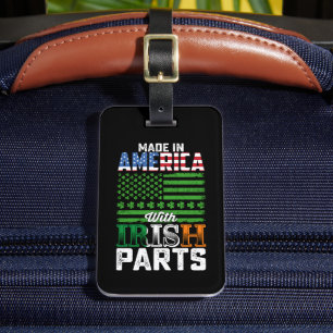Made in America with Irish Parts St Patrick's Day Gepäckanhänger