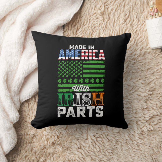 Made in America with Irish Parts St Patrick's Day Kissen (Decke)