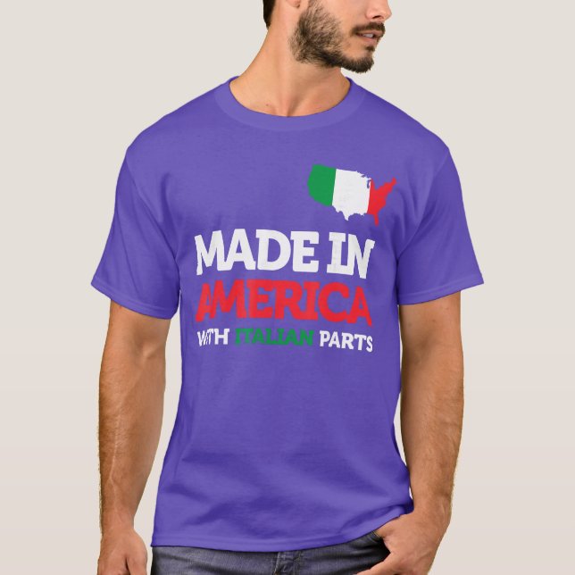 Made in America with Italian Parts Italy Pride Gif T-Shirt (Vorderseite)