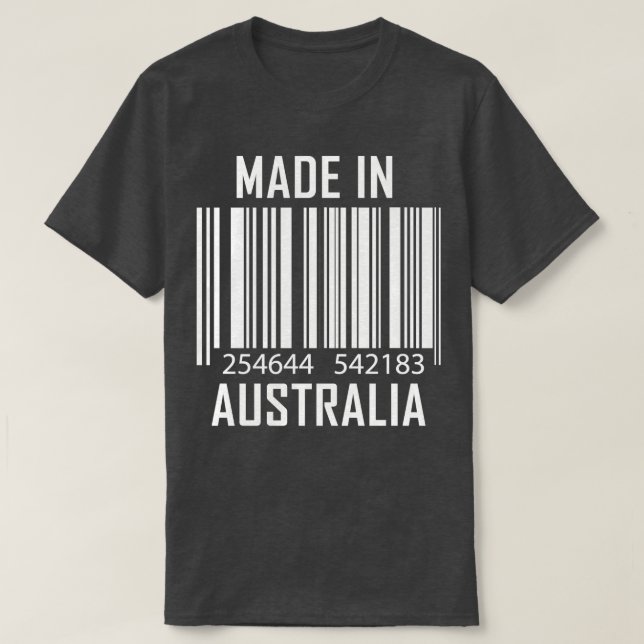 Made in Australia Barcode Funny Stolz zu sein Aust T-Shirt (Design vorne)