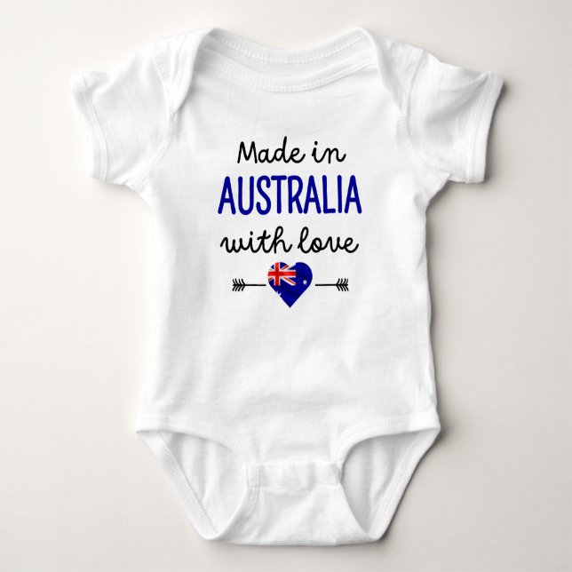 Made in Australia mit Liebe Niedlich Baby Strampler (Vorderseite)