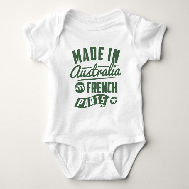 Made in Australia with French Parts Baby Strampler (Vorderseite)