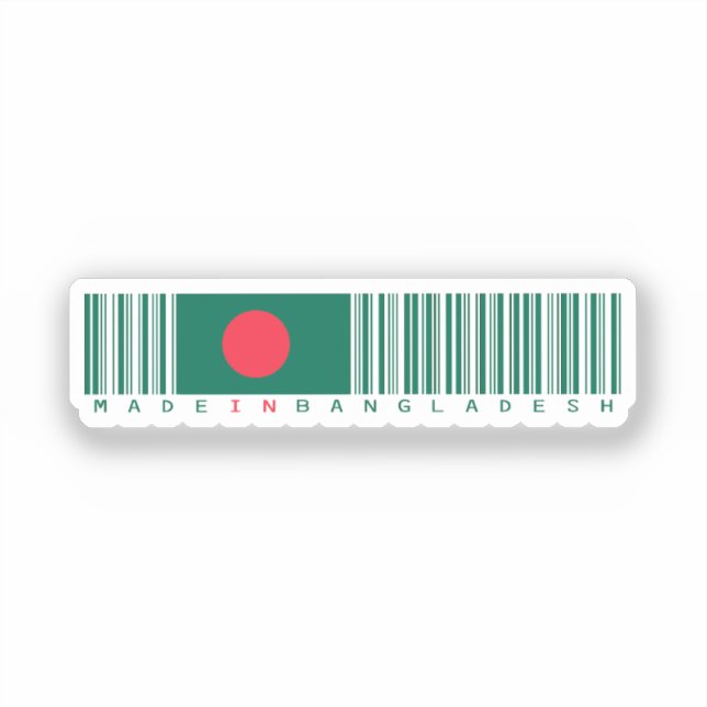 Made in Bangladesh Barcode Flag Sticker (Vorderseite)