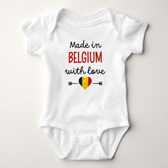 Made in Belgium mit Liebe Niedlich Baby Strampler (Vorderseite)