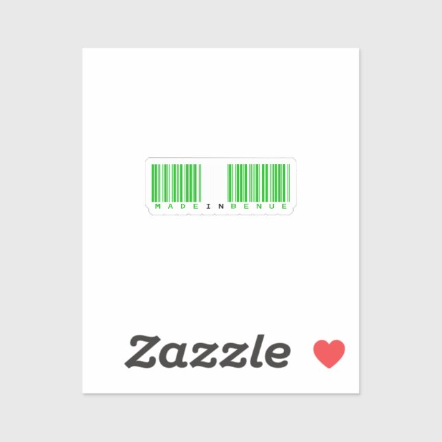 Made in Benue State Barcode-Flagge Aufkleber (Blatt)