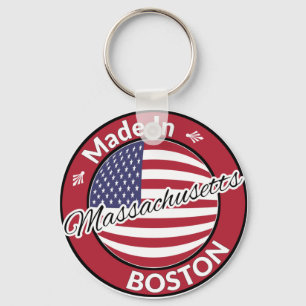 Made in Boston Massachusetts USA Flag Schlüsselanhänger
