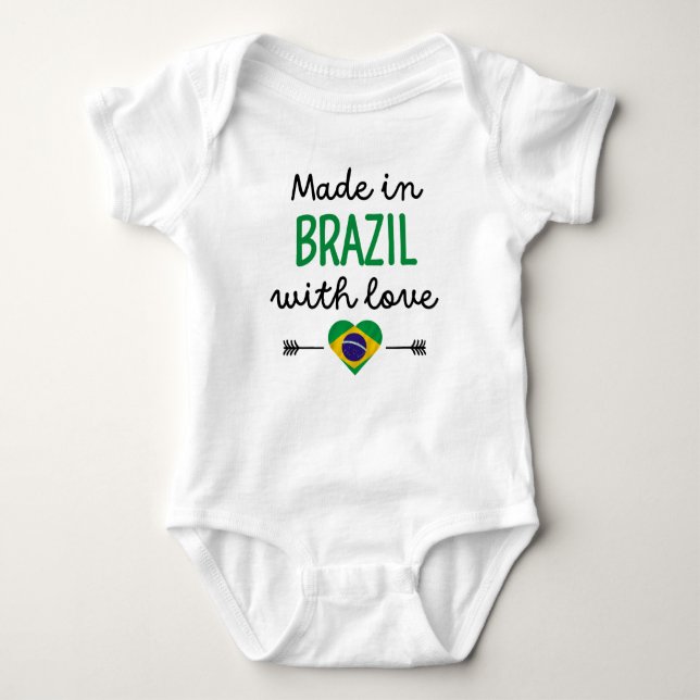 Made in Brasilien mit Liebe Niedlich Baby Strampler (Vorderseite)