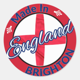 Made in Brighton England St George Flag Runder Aufkleber