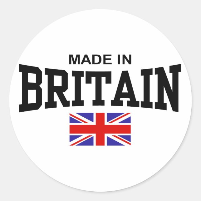Made in Britain Runder Aufkleber (Vorderseite)