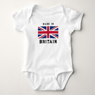 "Made in Britain" (Schwarzer Text) Vintage Union J Baby Strampler