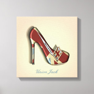 Made in Britain Union Jack Stiletto Shoe Leinwanddruck