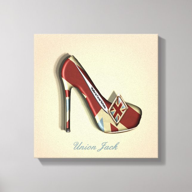 Made in Britain Union Jack Stiletto Shoe Leinwanddruck (Vorderseite)