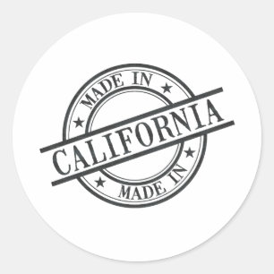 Made in California Briefmarke Style Logo Symbol Sc Runder Aufkleber