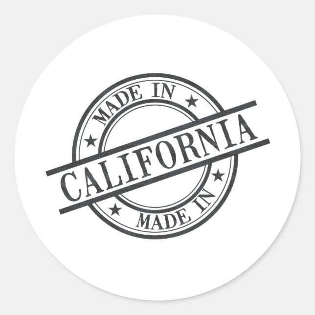 Made in California Briefmarke Style Logo Symbol Sc Runder Aufkleber (Vorderseite)