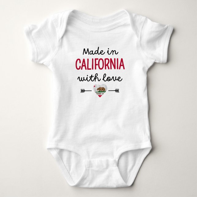 Made in California mit Liebe Baby Strampler (Vorderseite)