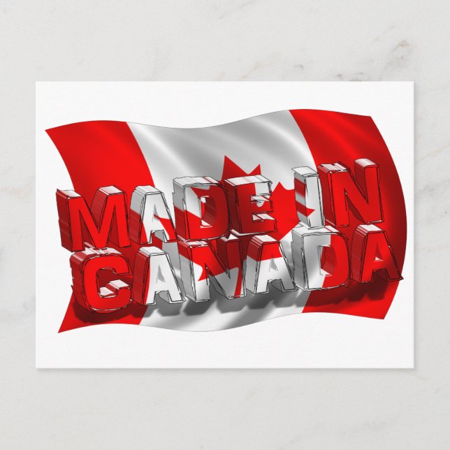 Made in Canada (Flag Background) Postkarte (Vorderseite)