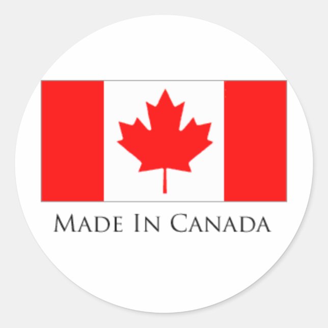 Made in Canada Runder Aufkleber (Vorderseite)
