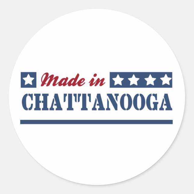 Made in Chattanooga Runder Aufkleber (Vorderseite)