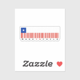 Made in Chile Barcode Flag Sticker