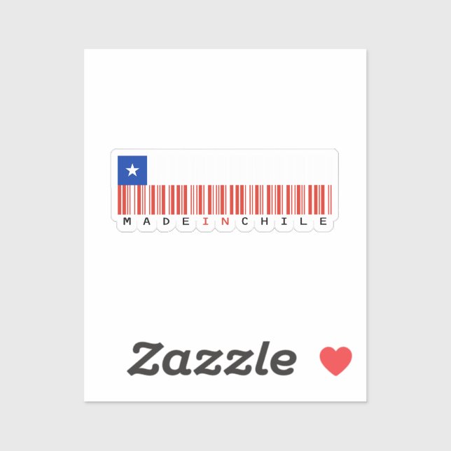 Made in Chile Barcode Flag Sticker (Blatt)