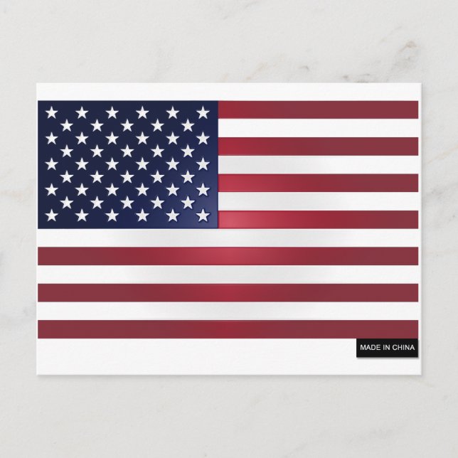 Made in China - US-Flagge Postkarte (Vorderseite)