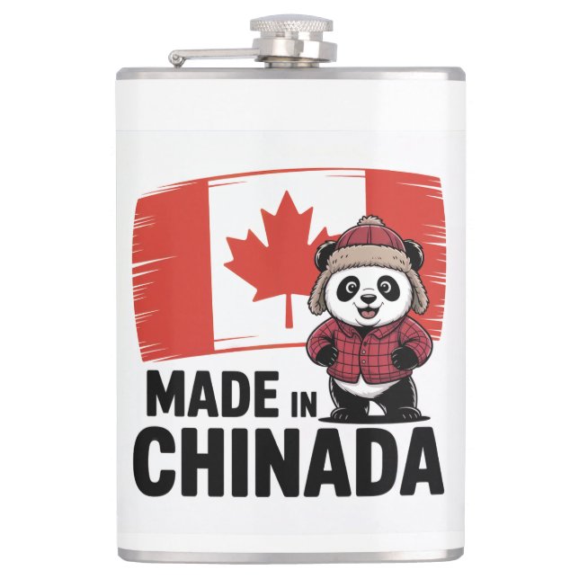 Made in Chinada Panda - Chinese Canadian Flachmann (Vorderseite)