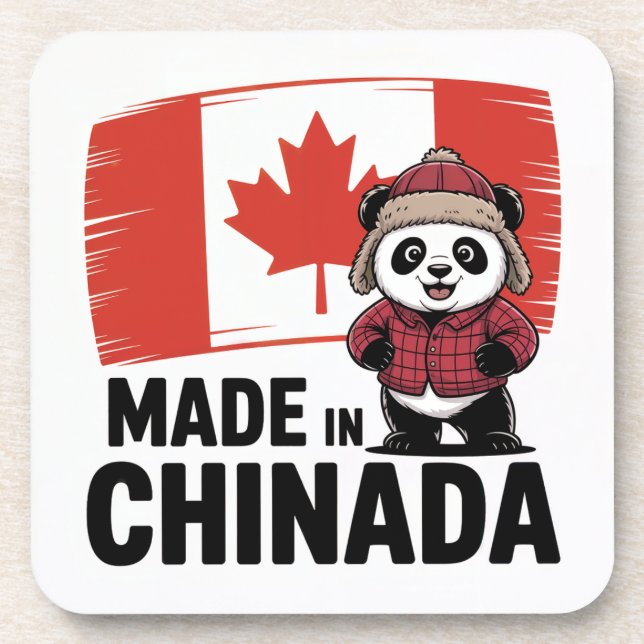 Made in Chinada Panda - Chinese Canadian Getränkeuntersetzer (Vorderseite)