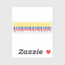 Made in Colombia Barcode Flag Sticker