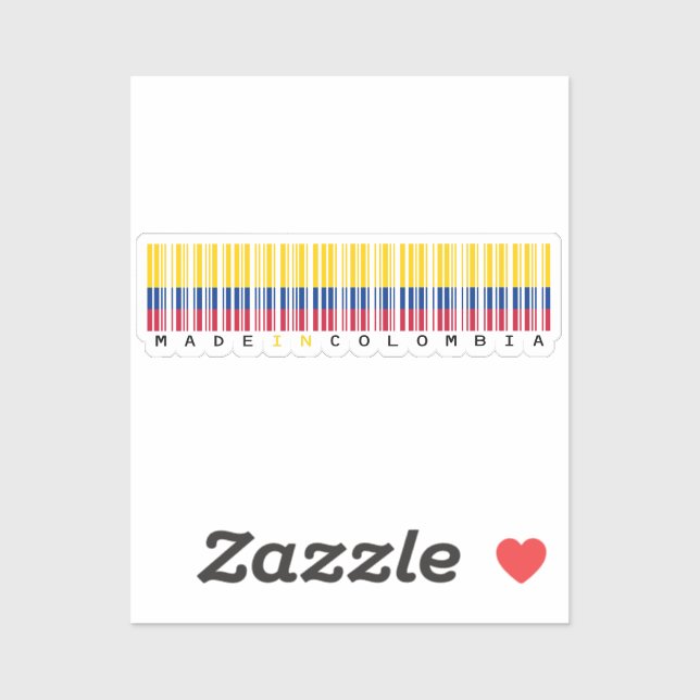 Made in Colombia Barcode Flag Sticker (Blatt)
