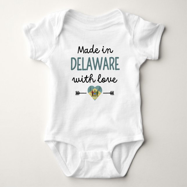 Made in Delaware mit Liebe Baby Strampler (Vorderseite)