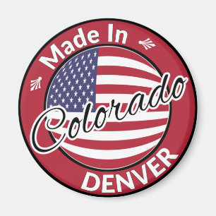 Made in Denver Colorado USA Flag Magnet