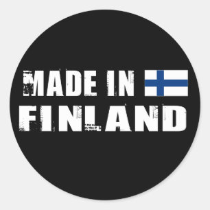 Made in Finnland Runder Aufkleber