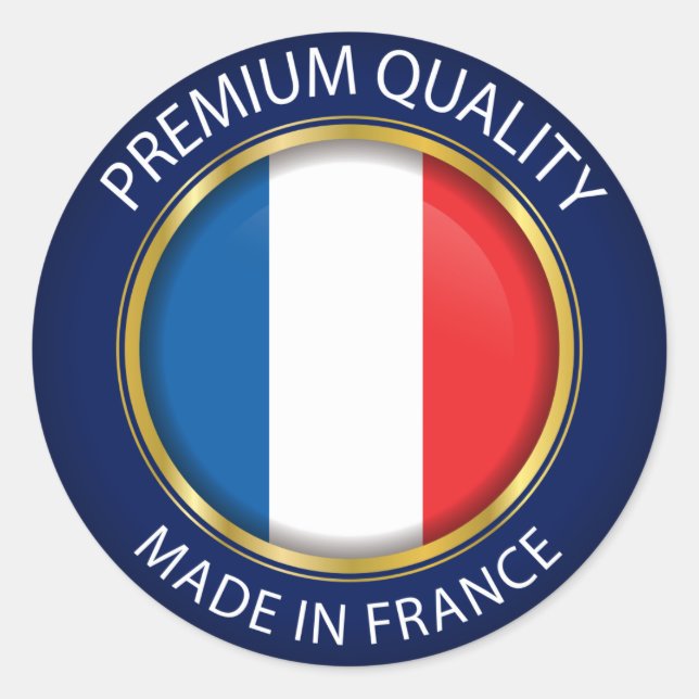 Made in France Flag, French Colors Siegel Runder Aufkleber (Vorderseite)