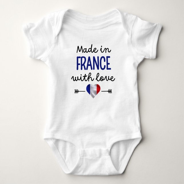 Made in France mit Liebe Niedlich Baby Strampler (Vorderseite)