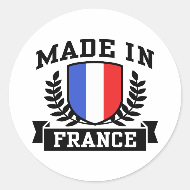 Made in France Runder Aufkleber (Vorderseite)