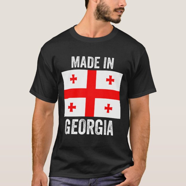 Made in Georgia // World Country National Flag T-Shirt (Vorderseite)