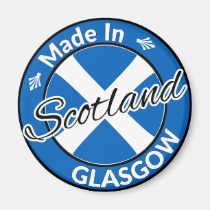 Made in Glasgow Scotland Salire Flag Magnet